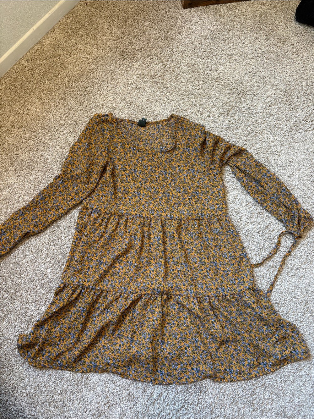 wild fable Mustard Floral Print Dress